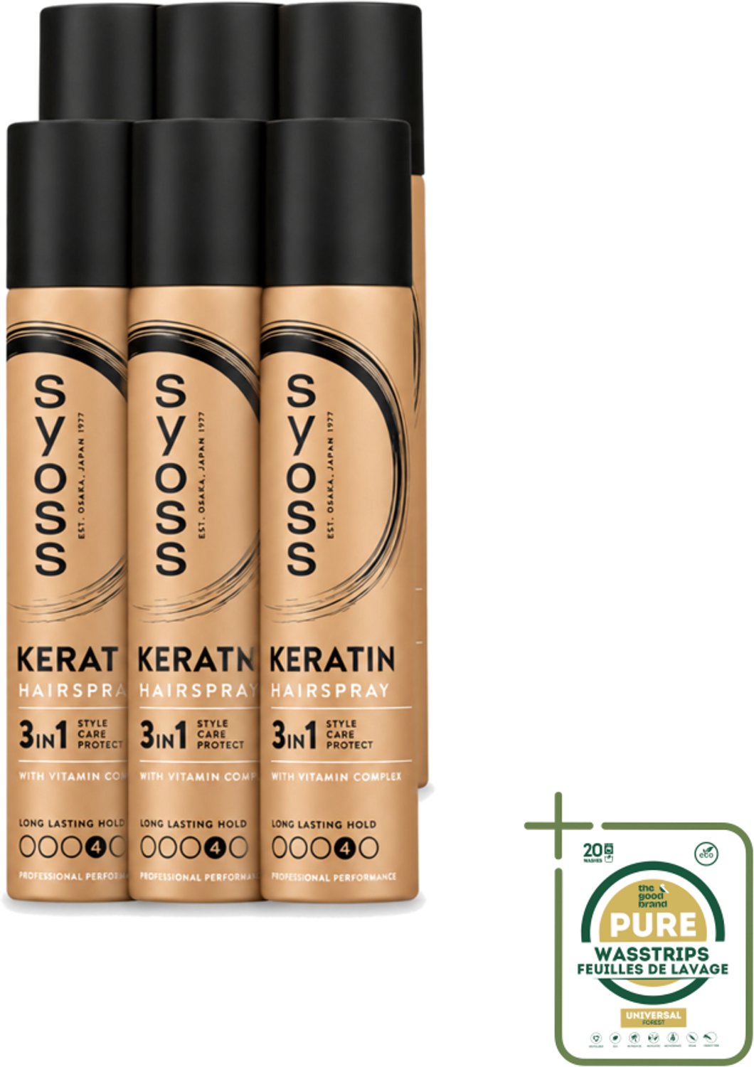 6 x Syoss - Haarspray - HSP Keratin - 75 milliliter - Wasstrips - Kwaliteit - Prijs - Beschikbaarheid