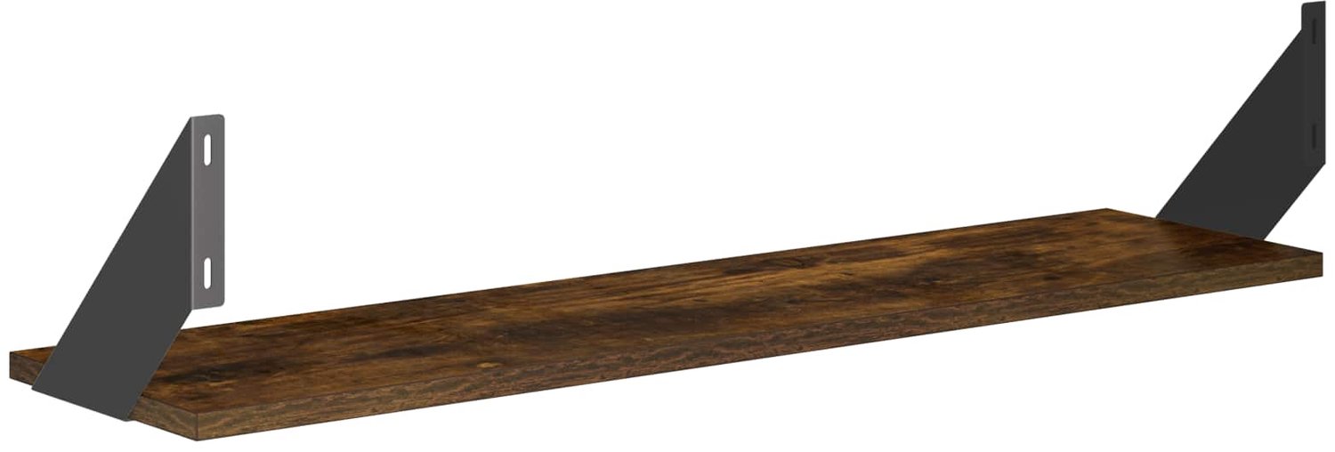 vidaXL Wandplanken - 2 - st - Gerookt - eiken - 80 - x - 20 - x - 17 cm Gerookt eiken
