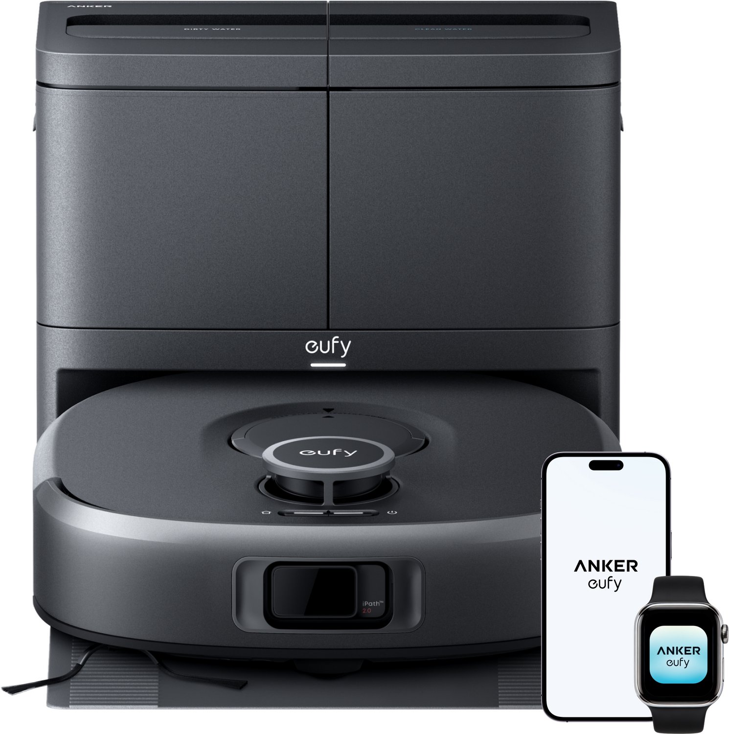 Anker eufy C30 Stofzuiger- en Dweilrobot, 35.000 Pa Zuigkracht AeroTurbo™ multicycloonfiltratie, MopMaster™ 2.0, anti-klitborstel, Alles-in-één-station, iPath™ 2.0 lasernavigatie
