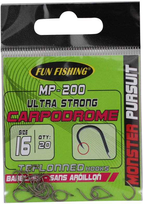 Fun Fishing MP-200 Ultra Strong Carpodrome Zonder Weerhaak (20 pcs) - Maat : 8 — afbeelding 2