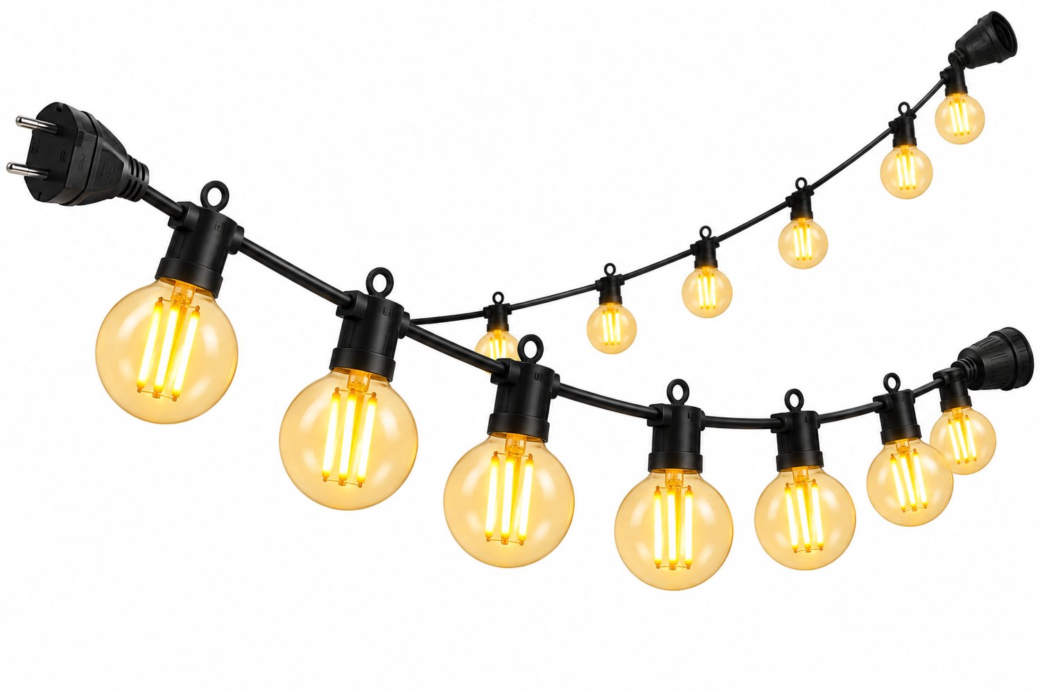 Marqs Buitenverlichting - Terrasverlichting buiten -Lichtslinger - Kerst - Feest - Prikkabel met lampen - Waterdicht - 9 Meter