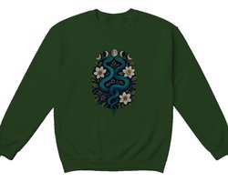 Grappig Slang Sweater – Slangen en Maan – Unisex Sweater voor Dames & Heren – Origineel Cadeau