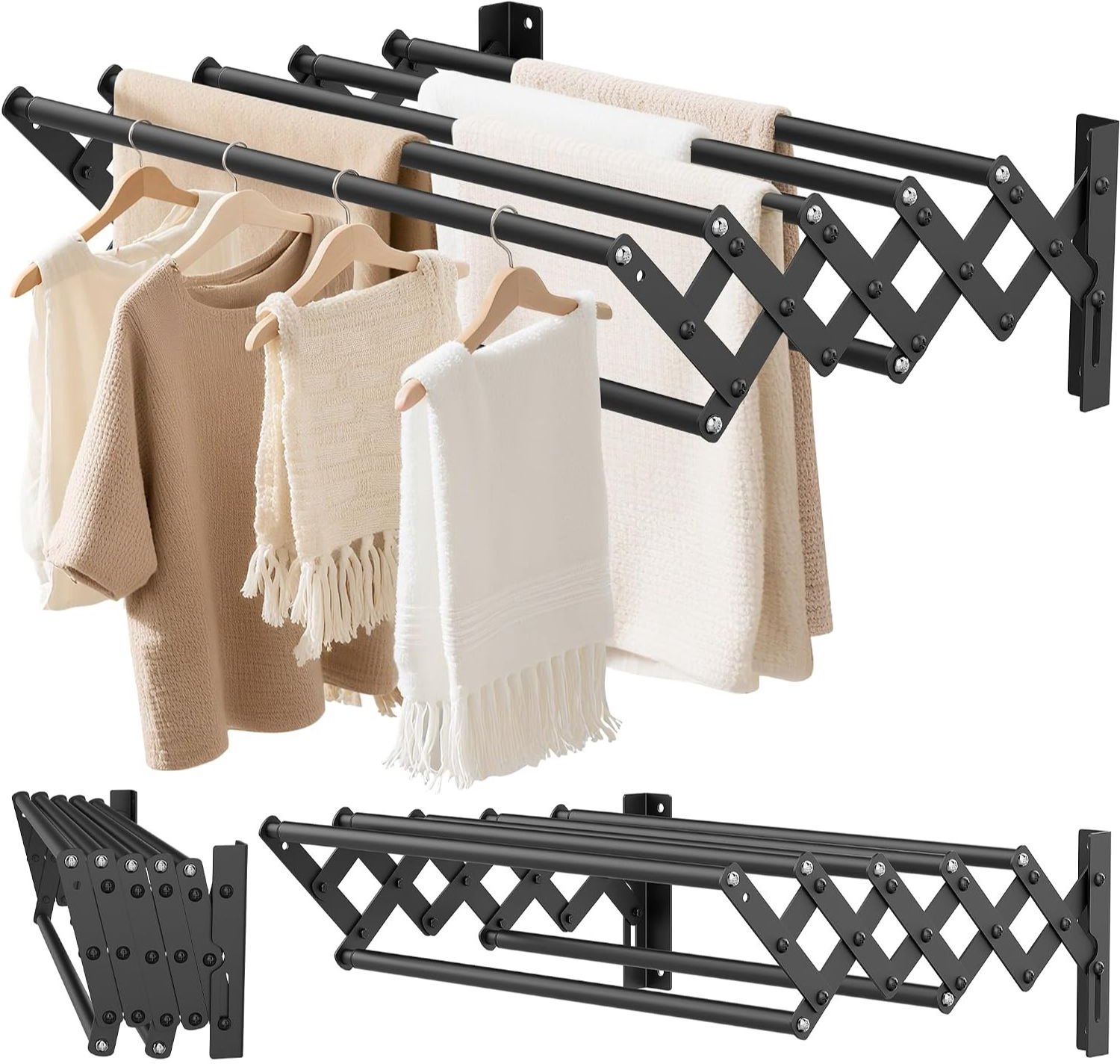 Vantivo® Wanddroogrek - Droogrek Inklapbaar - Wasrek - Droogtoren - Droogrekken - Wasruimte
