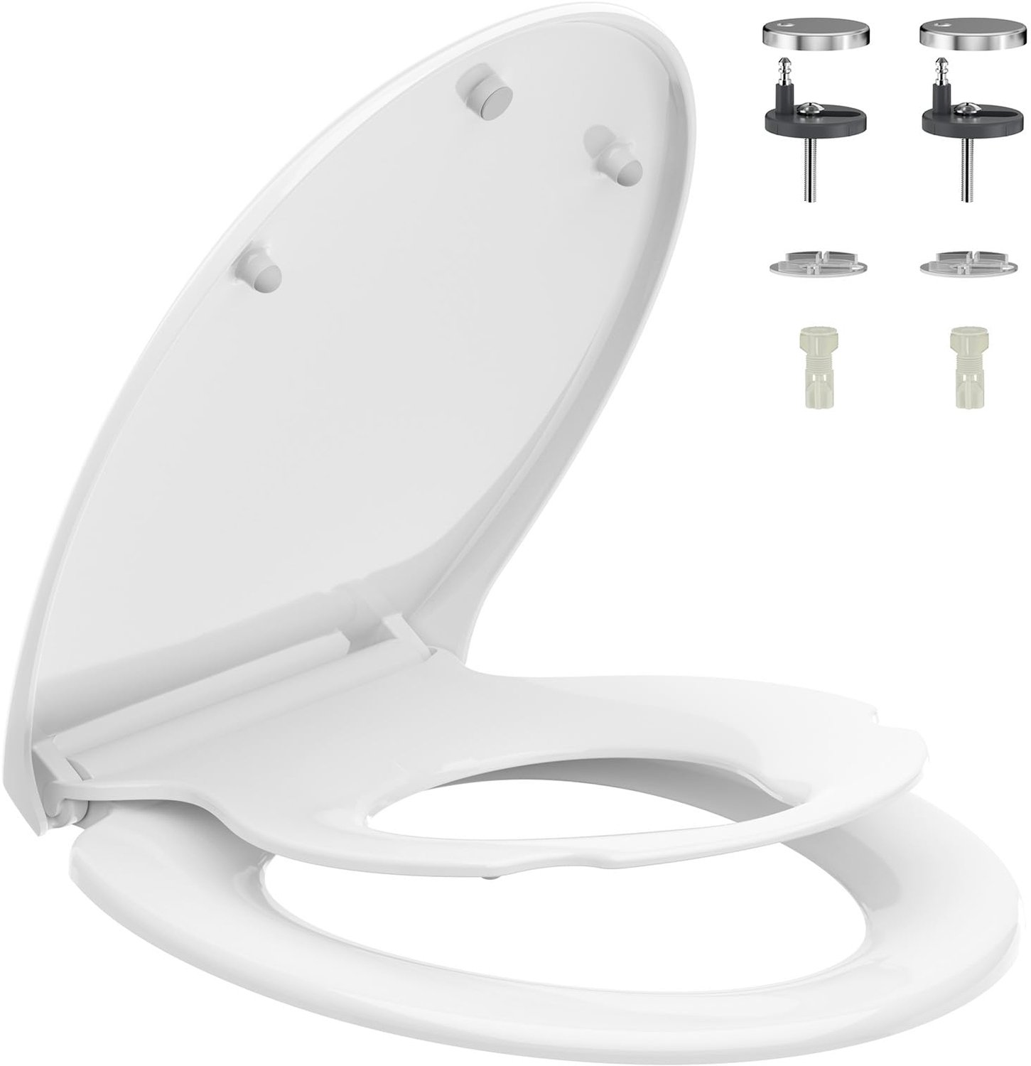 Toiletzitting met Antibacteriële Nano Glazuur - Ovaal Wit