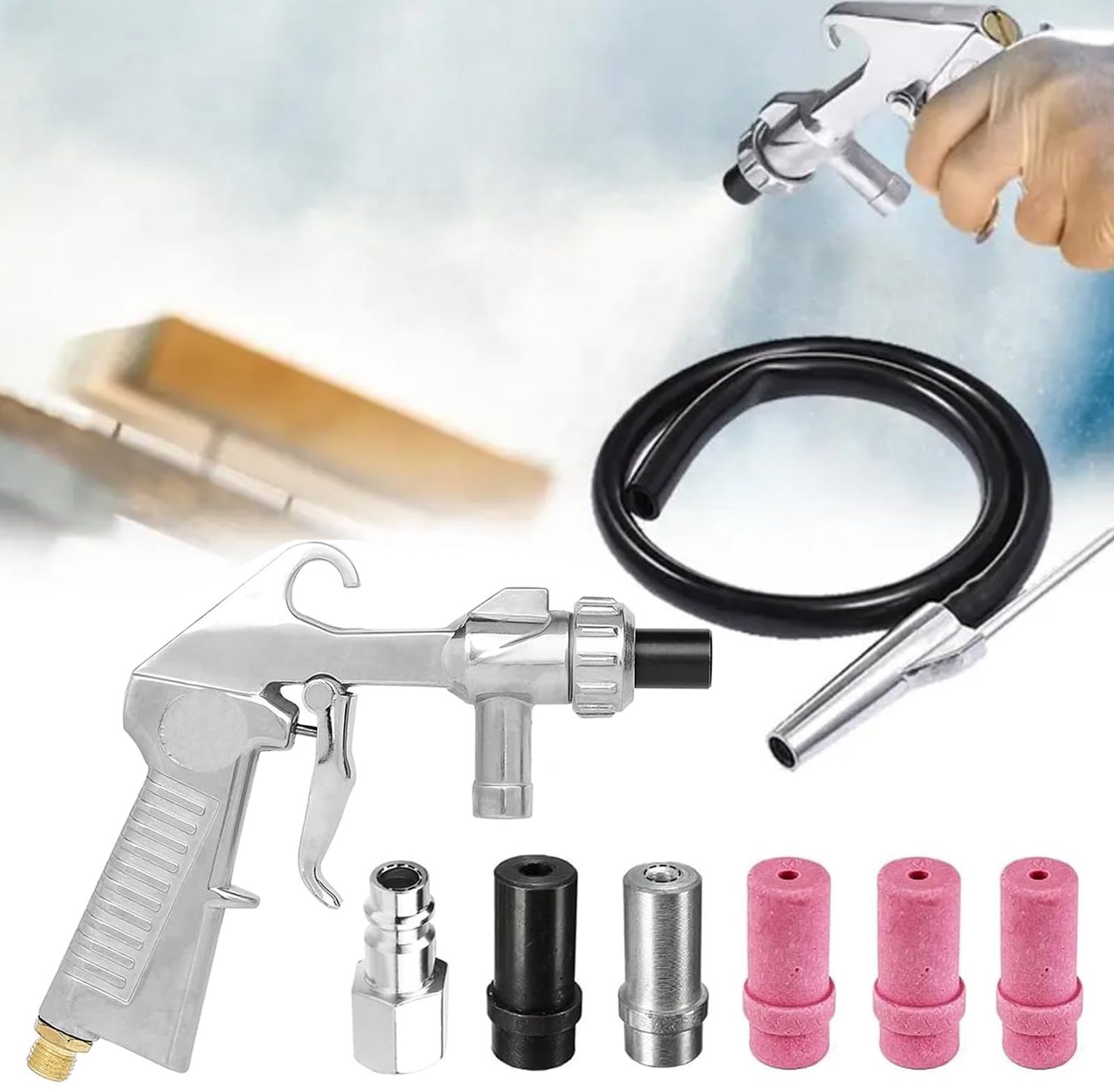 Sandblasting Gun Kit met Slangen en Mondstukken