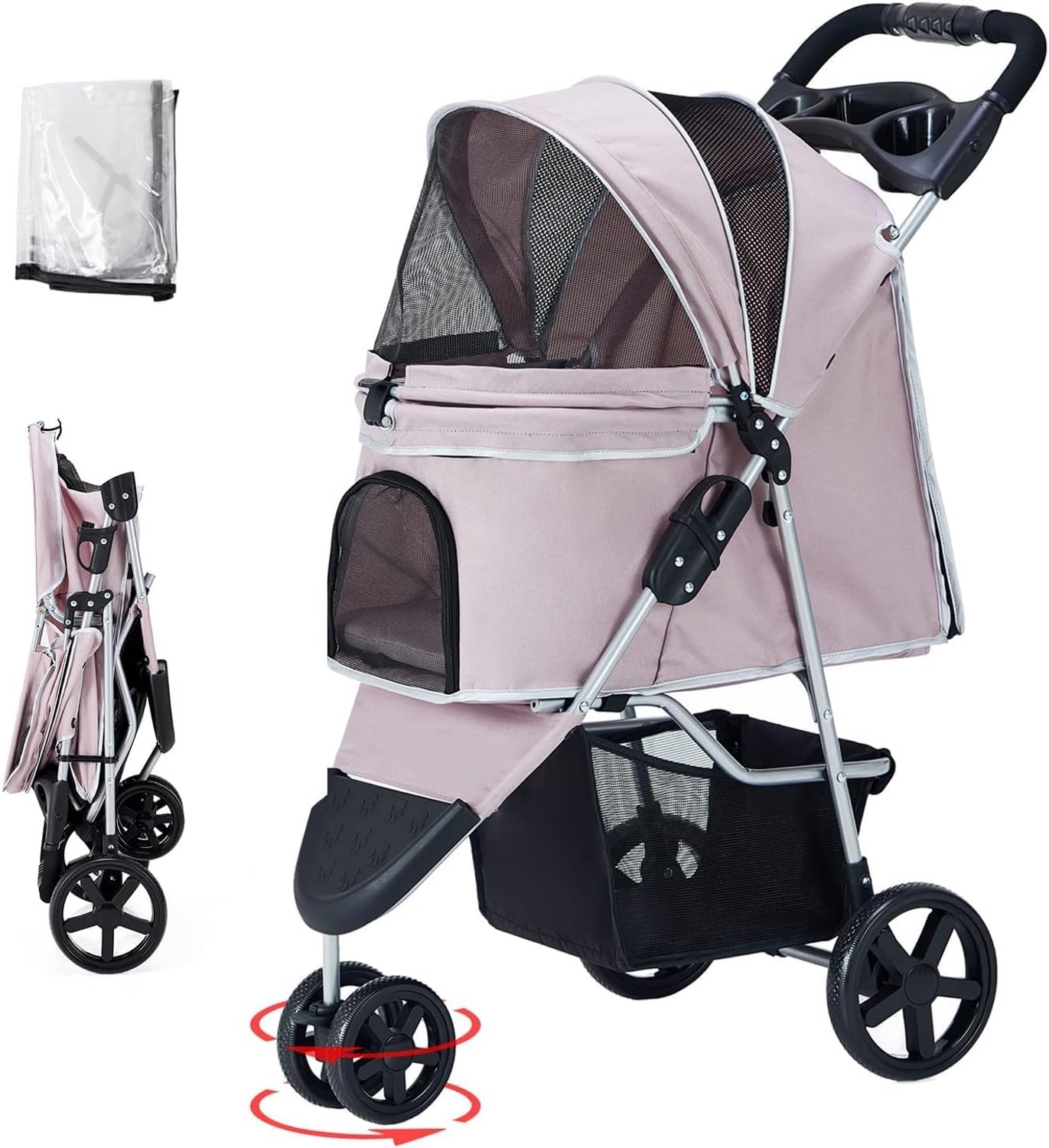 Opvouwbare Hondenbuggy tot 15 kg met Opbergmand