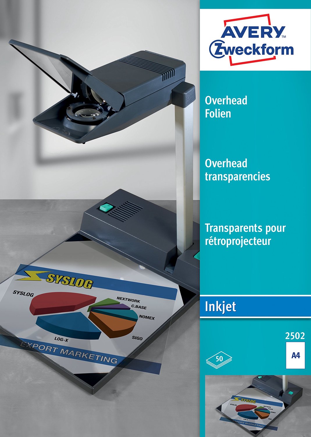 Overhead Film voor Inkjet Printers - 50 Transparante Folies A4