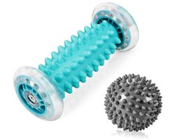 Egelbal, voetmassage voor plantaire fasciitis, massagebal en voetmassageroller, pijnverlichting voor hakken en voetboog, stressvermindering en ontspanning door triggerpointtherapie