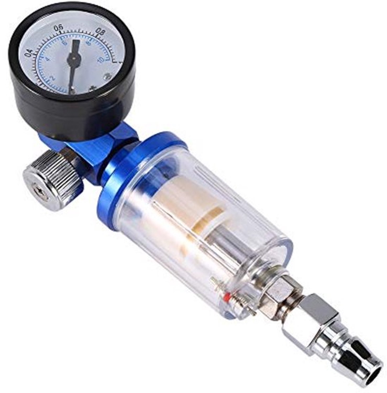 Waterproof Car Spray Gun Set, Spray Pneumatic Gun Air Regulator Gauge and In-line Oil Water Trap Filter Separator (Pressure Regulator + Filter + Connector)