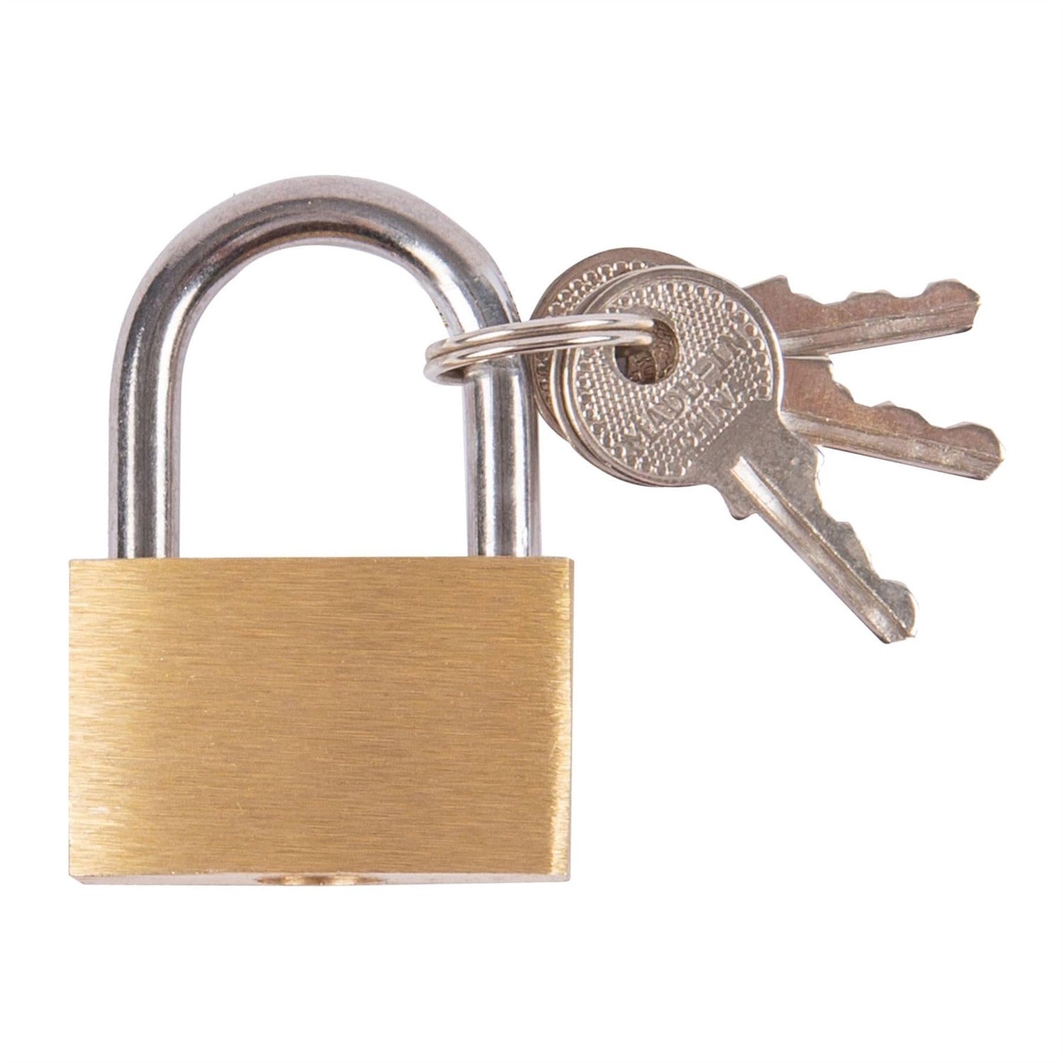 Messing Hangslot met 3 Sleutels