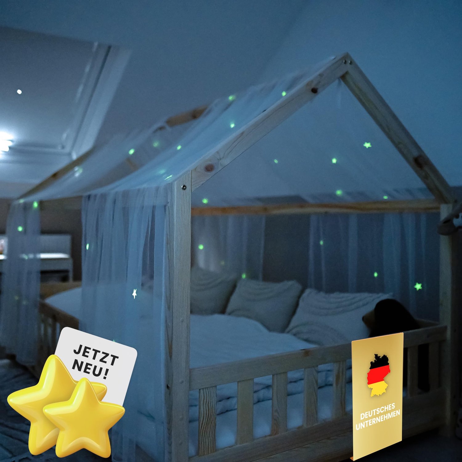 Decoratieve Bedluifel met Luminous Sterren 90 x 200 cm