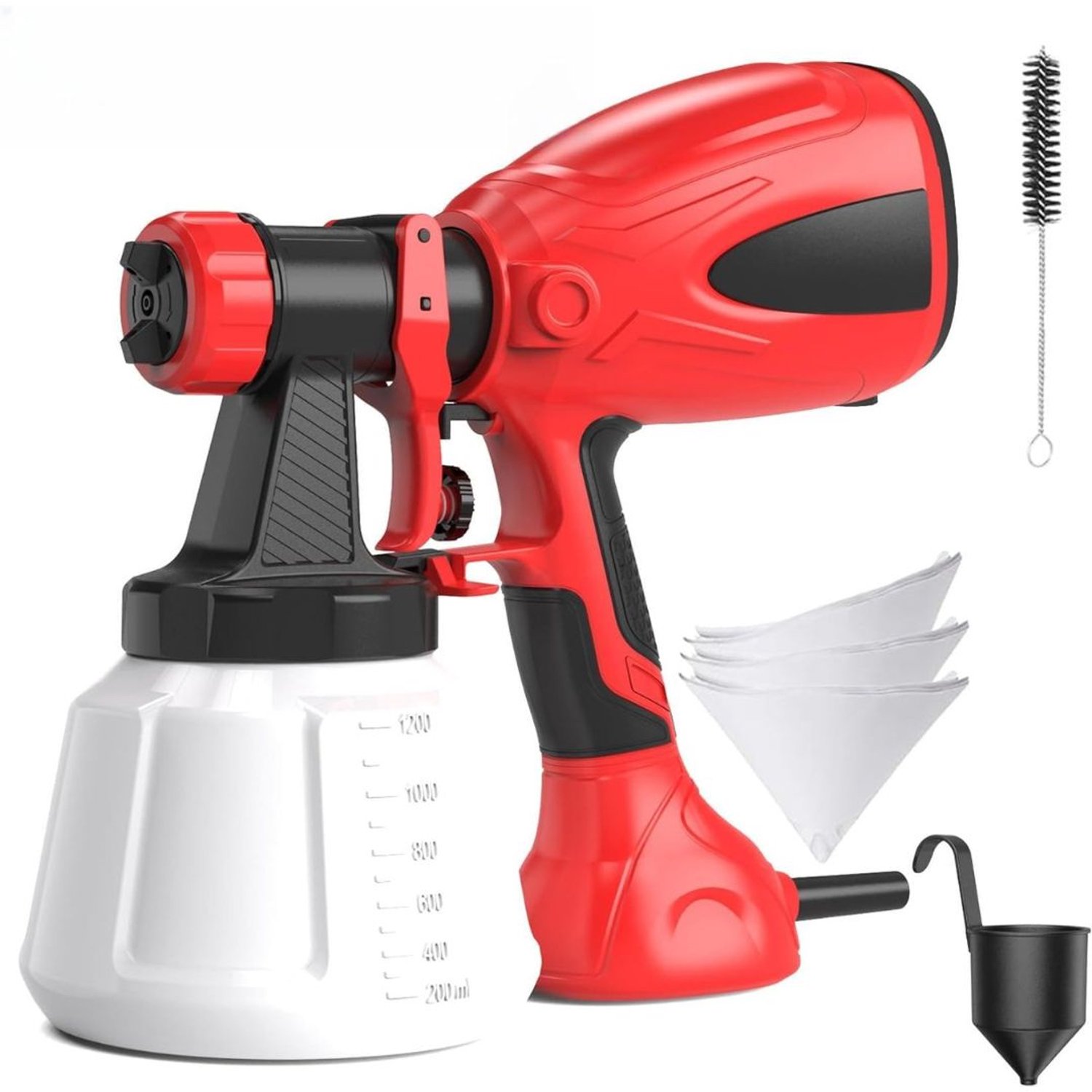 Verfspuit - Verfspuiten Electrisch - Verfpistool - Rood, Zwart en Wit