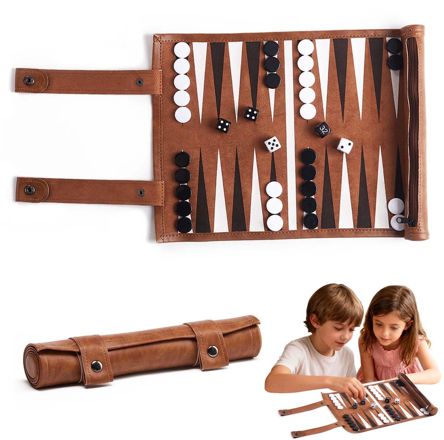 Reisset Backgammon in 100% Leer