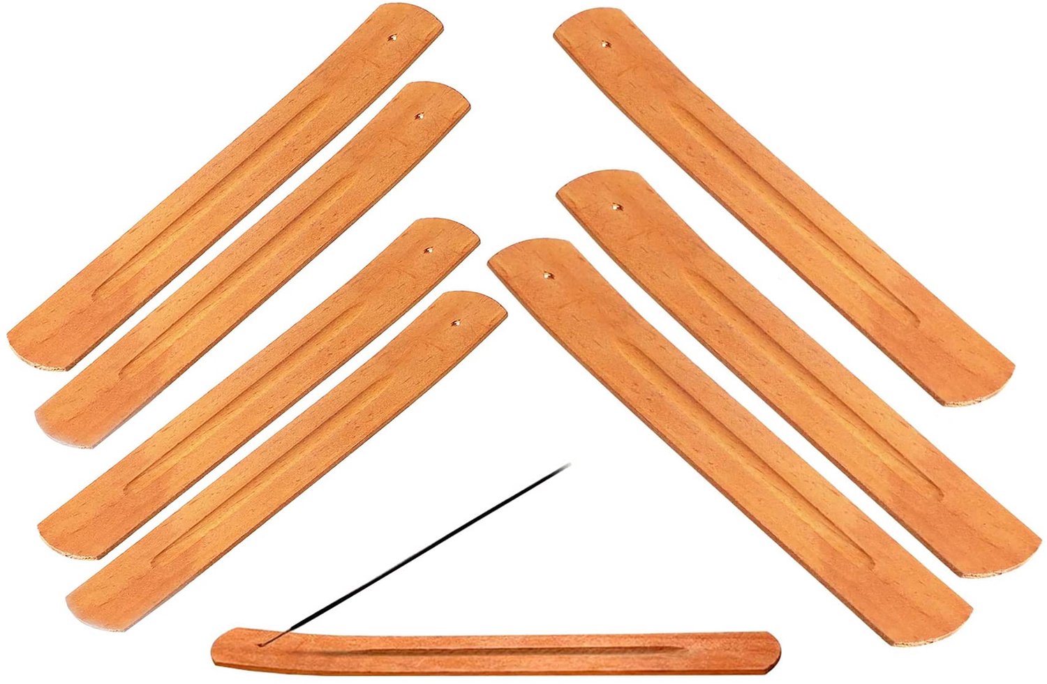 Wierookstokjeshouder 8 stuks - Bamboe/Hout - Wierookbrander - Rookaccessoires - Decoratie - Lichtgewicht/Duurzaam - Wierookhouder
