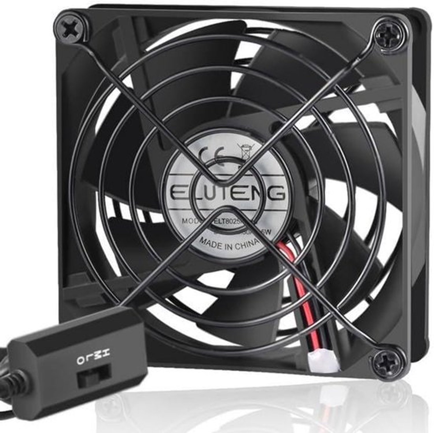 80 mm USB C-ventilator, 5V type C pc-computerventilator met 3 instelbare snelheden, 1500 tpm stille elektronische koelventilatoren met metalen grill voor laptop/tv-box/AV-kast/PS5/router