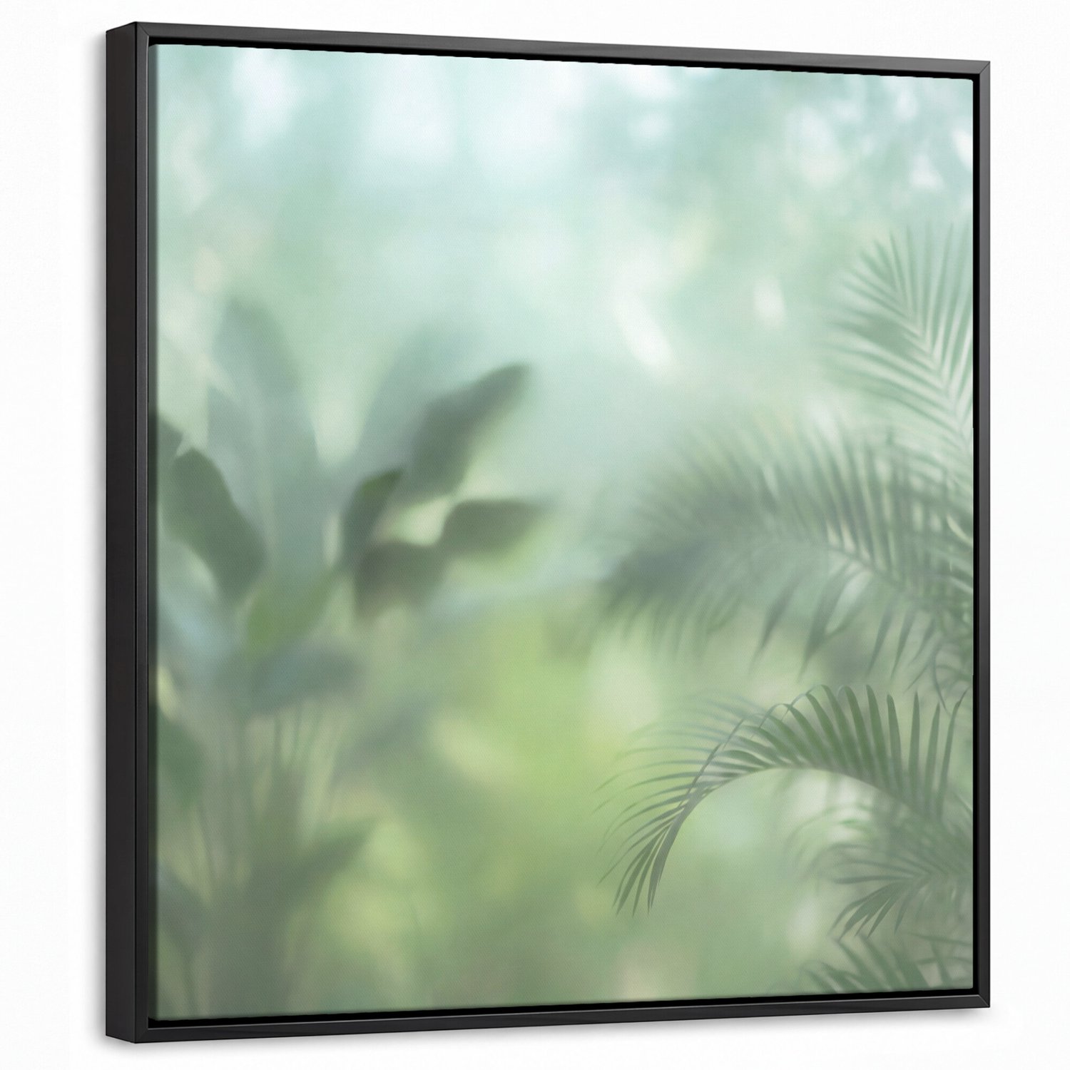 Canvas Schilderij met Baklijst - Natuur - Vervaagd - Groen - Abstract - Modern