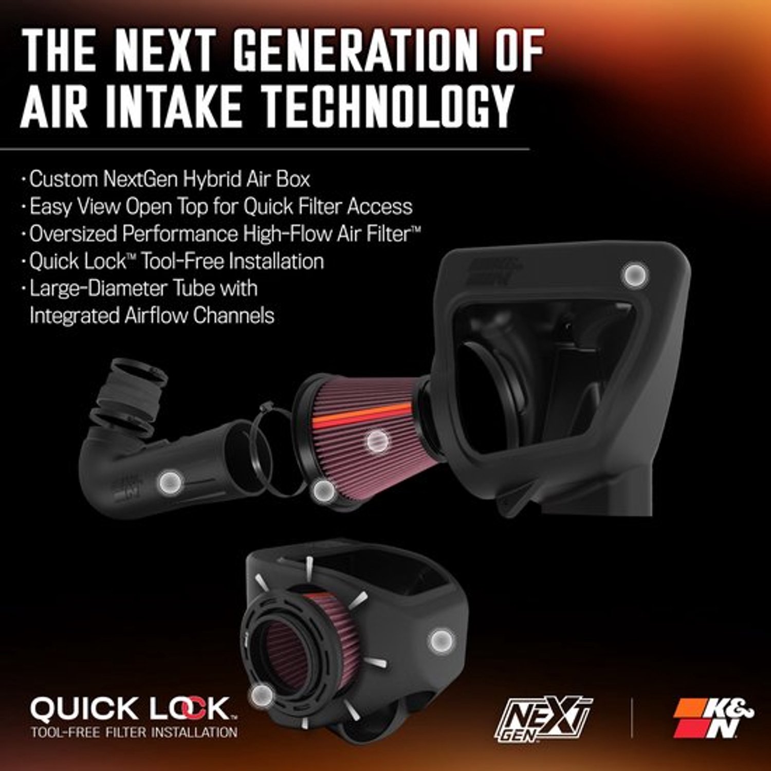 NextGen Cold Air intake compatibel met 6.2L V8 2016-2024 (50-3092)