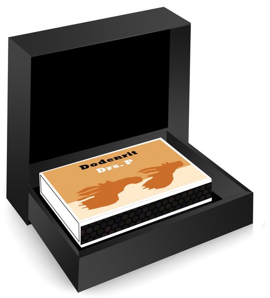 Luciferdoosje met Dodenrit Drs. P illustratie in een zwarte luxe geschenkverpakking.