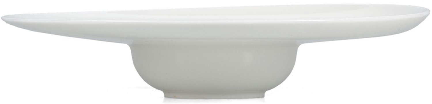 Fameilleur diep bord 26,5/9,5xH6cm wit Perla set van 4 - porseleinen soepbord en pastabord, voor soep, pasta, salade en stoofgerechten, vaatwasser- en magnetronbestendig, voedselveilig, servies voor thuis, restaurant en horeca, mooi als cadeau