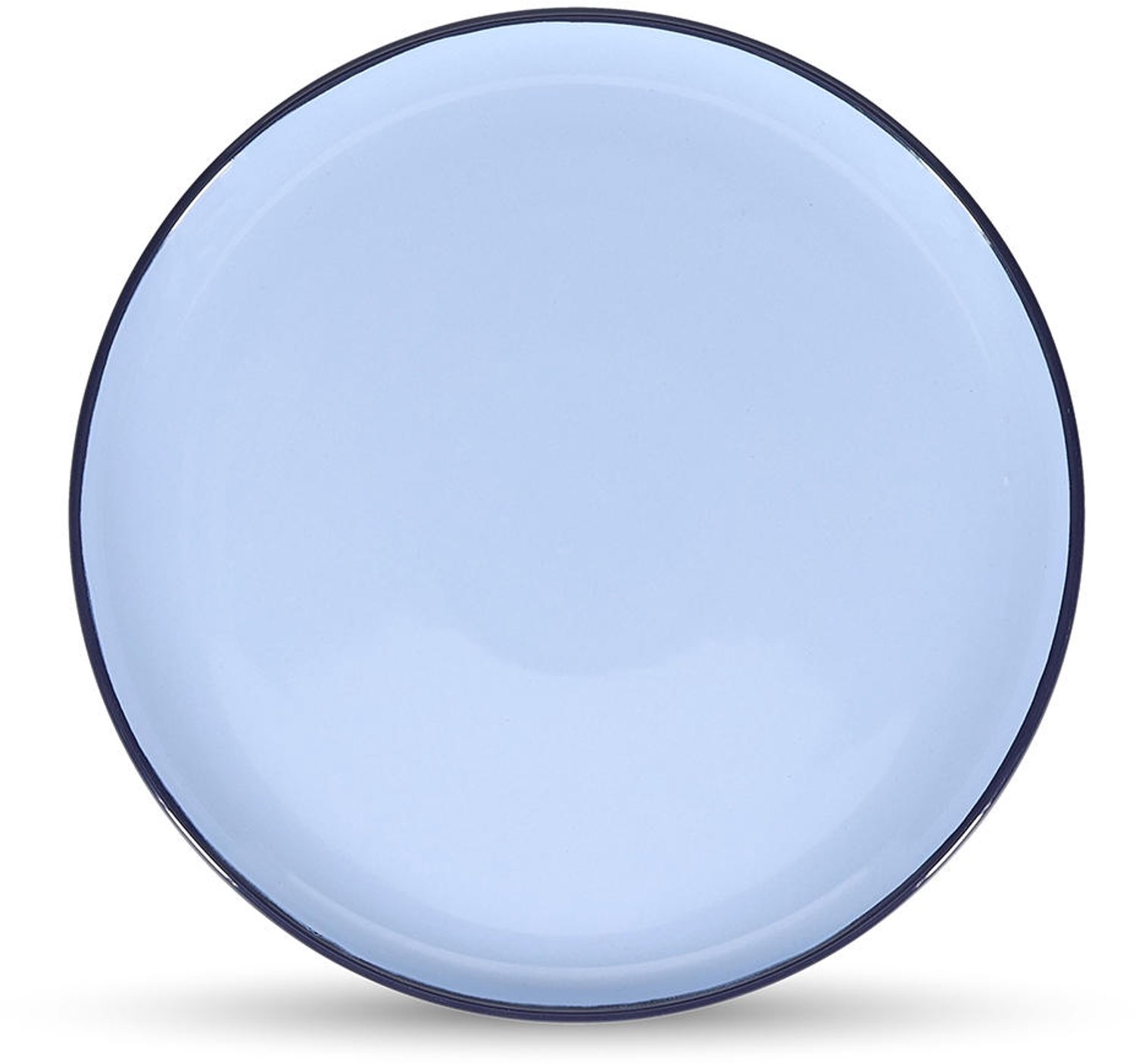 Fameilleur plat bord 26xH2,5cm blauw Duo set van 4 - stenen eetbord en dinerbord, voor ontbijt, lunch, diner en hoofdgerecht, vaatwasser- en magnetronbestendig, voedselveilig, servies voor thuis, restaurant en horeca, mooi als cadeau
