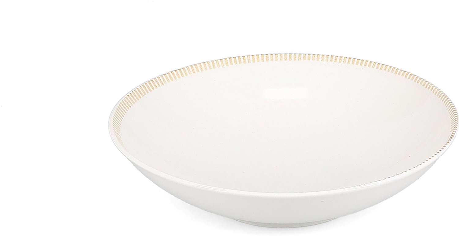 Fameilleur kom 21xH5cm beige Linea set van 6 - porseleinen serveerkom en schaaltje, voor ontbijt, muesli, soep, dessert, snacks en bijgerechten, vaatwasser- en magnetronbestendig, voedselveilig, servies voor thuis, restaurant en horeca