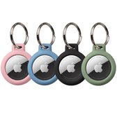 Trendkleuren 4 Pack - Sleutelhanger set geschikt voor Apple AirTag 1e en 2e Generatie - Premium materiaal Arnitel® - Waterdicht optie - Beschermhoes - Laagste prijs garantie - Houder geschikt voor AirTag - In-huis productie - Sleutelhanger