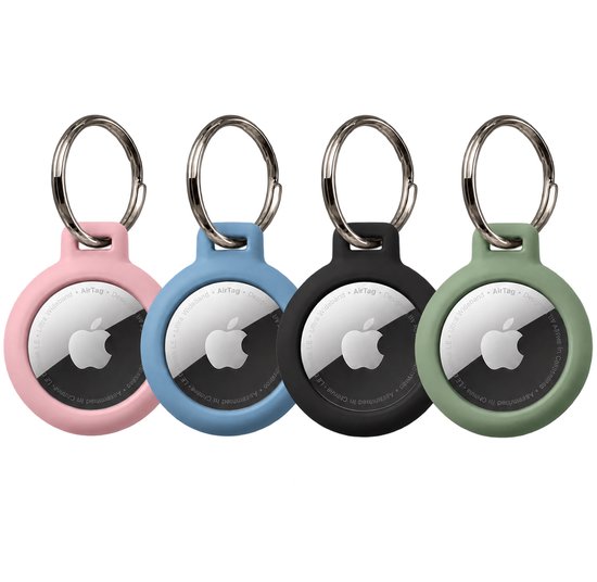 Trendkleuren 4 Pack - Sleutelhanger set geschikt voor Apple AirTag 1e en 2e Generatie - Premium materiaal Arnitel® - Waterdicht optie - Beschermhoes - Laagste prijs garantie - Houder geschikt voor AirTag - In-huis productie - Sleutelhanger