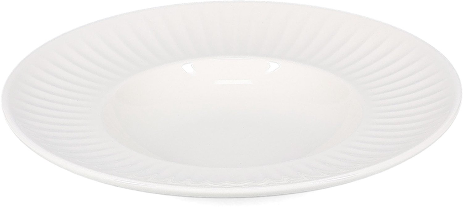 Fameilleur diep bord 25/14xH4,5cm wit Solar set van 6 - porseleinen soepbord en pastabord, voor soep, pasta, salade en stoofgerechten, vaatwasser- en magnetronbestendig, voedselveilig, servies voor thuis, restaurant en horeca, mooi als cadeau