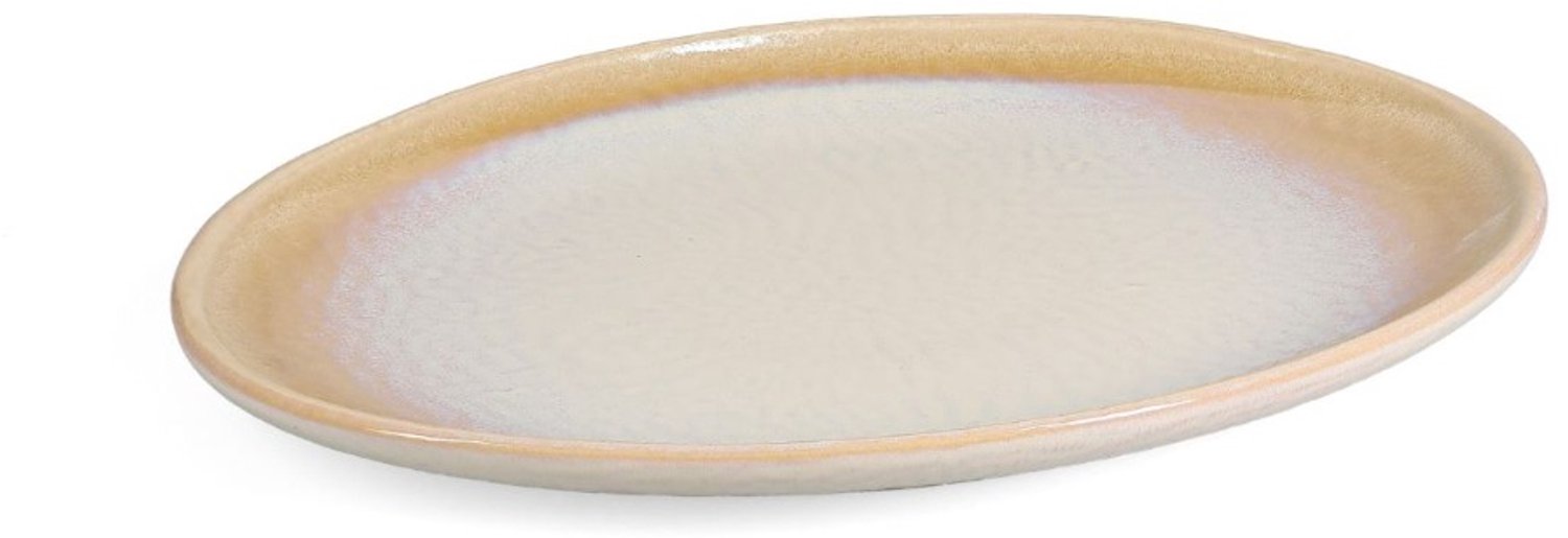 Fameilleur serveerschaal 30 x 21 cm zandkleur Base set van 4 - porseleinen schaal om te serveren en delen, voor salades, bijgerechten, fruit en hapjes, vaatwasser- en magnetronbestendig, voedselveilig, servies voor thuis, restaurant en horeca
