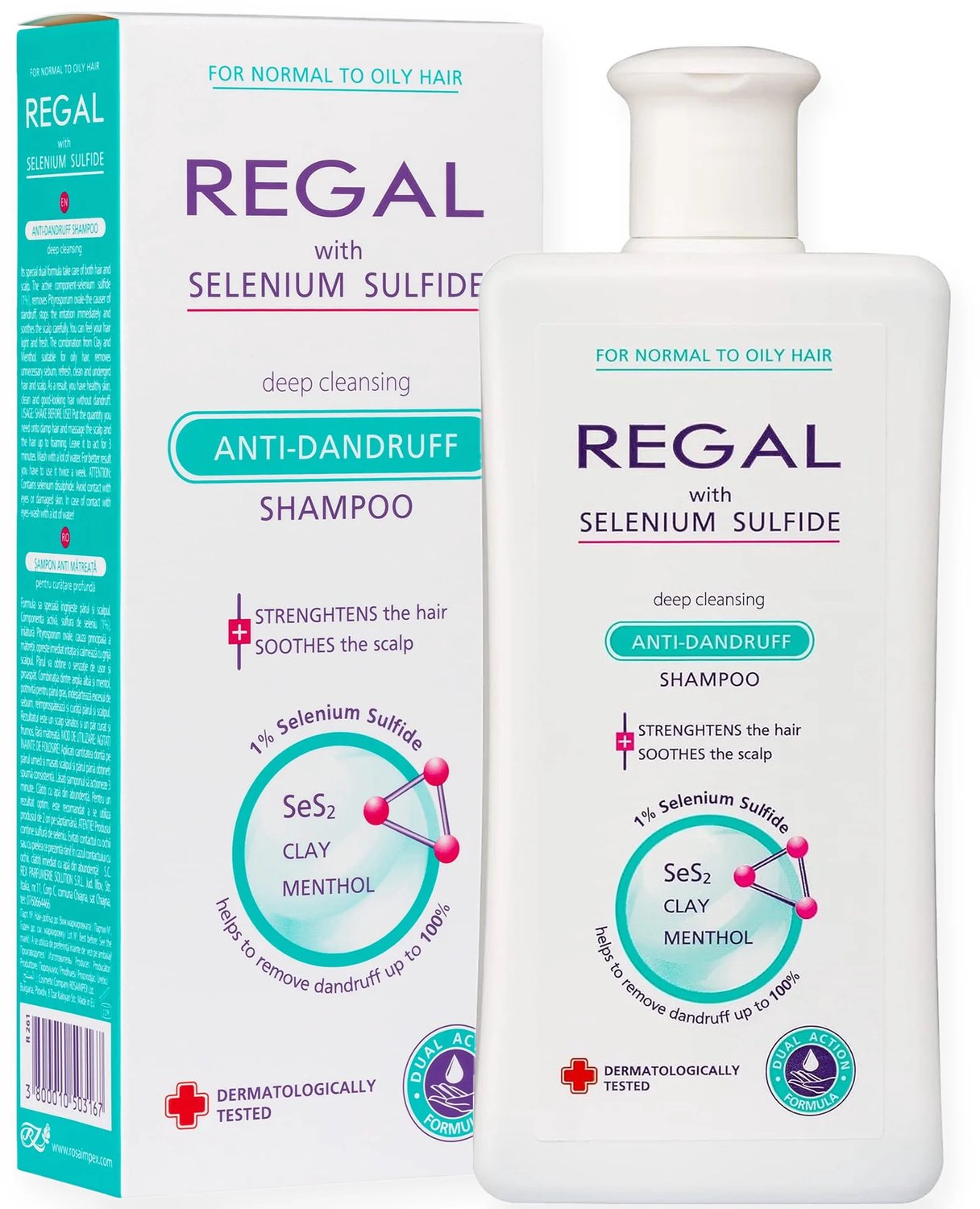 Bol.com Regal Anti Roos Shampoo – Selenium Shampoo met Menthol en Klei – Tegen Roos, Jeuk en Schilfering – Normaal tot Vet Haar ... aanbieding