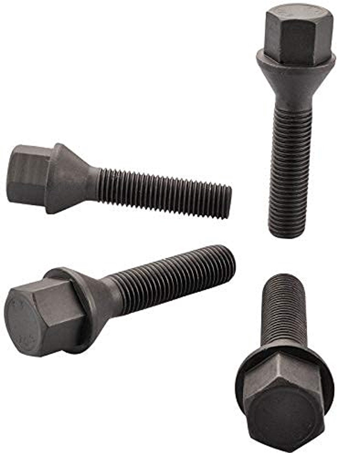 10 Zwarte wielbouten M14x1,5x60mm met conische kop