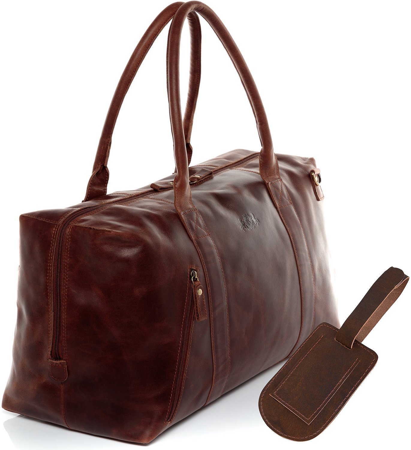 Yale Zip Reistas van Premium Leer (Bruin)
