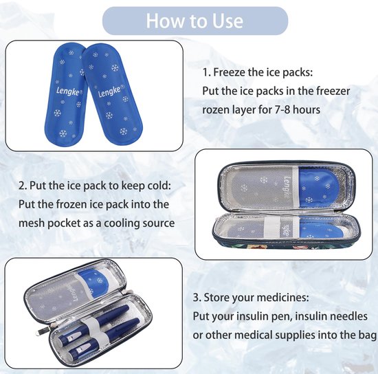 Compacte Insuline Cooler Tas met IJs Packs en Waterdicht Ontwerp — afbeelding 3