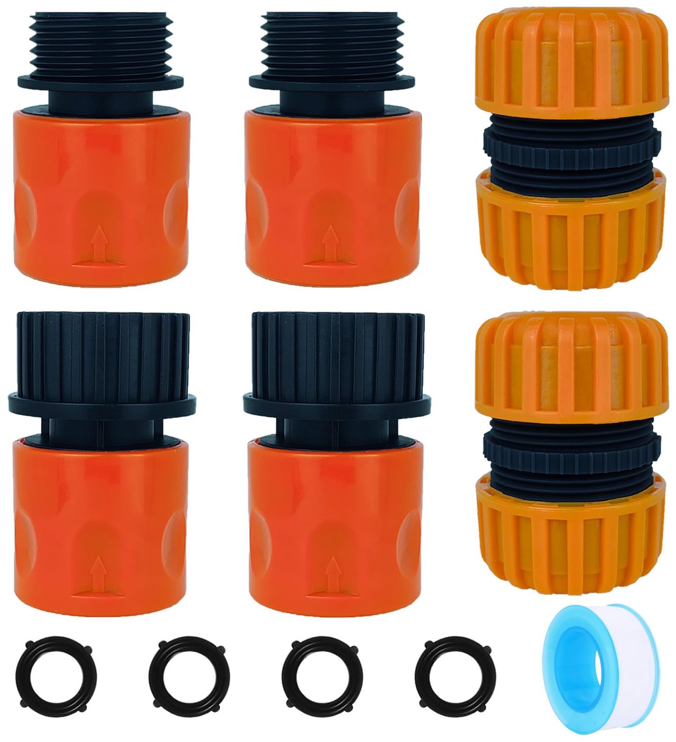 Tuinslang snelkoppelingen set - 7 stuks, 3/4 inch