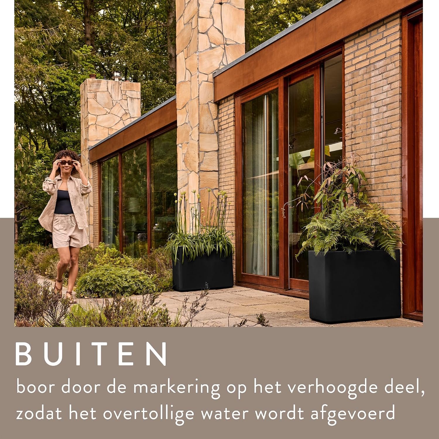 Luxe Plantenbak Verrijdbaar 80 cm – Stijlvolle Kamerscherm & Tuinafscheiding Plantenbak Kunststof voor Binnen & Buiten – Afmetingen L 79 x B 29,5 x H 59 cm