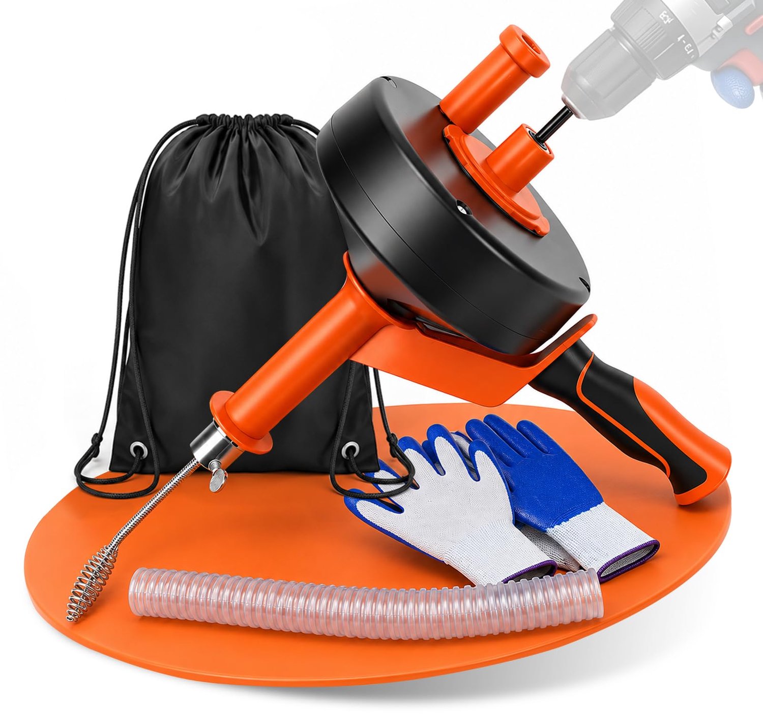 Afvoerreiniger Spiraal met Handschoenen en Opbergtas