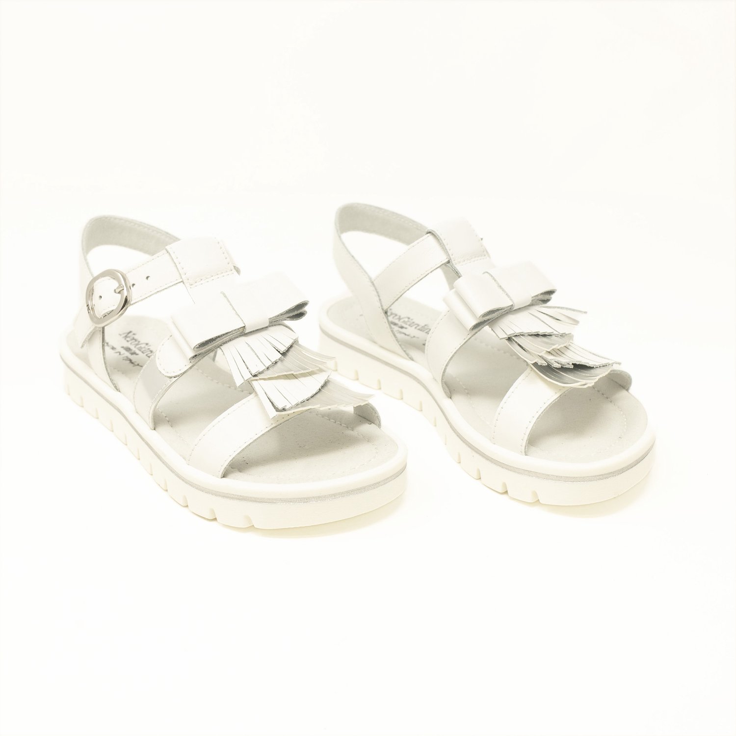 Sandalo Nerogiardini Loira Bianco T.Brill Col.Argento Fashion Wear Kinderen Wit