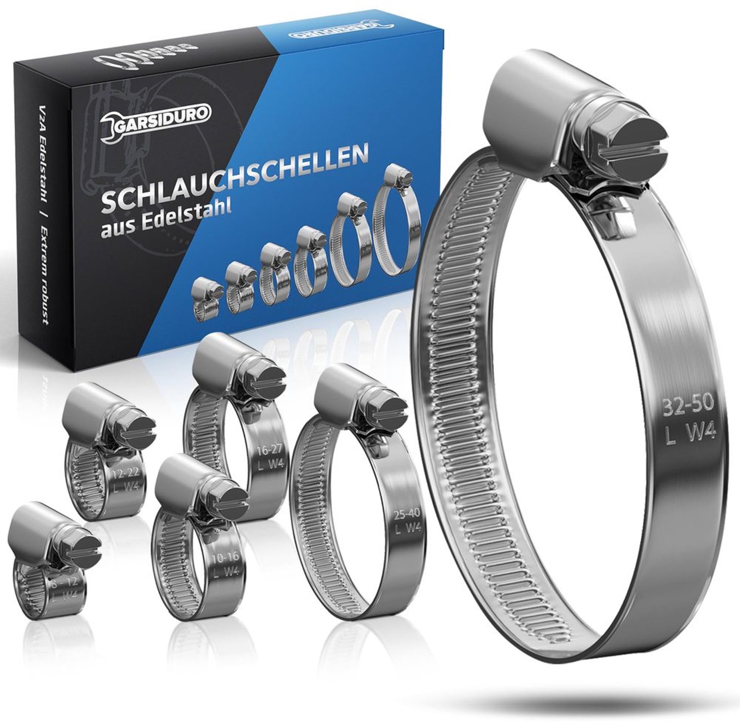 Slangklemmen Set 24 Stuks - Slangklemmen RVS - Professionele Toepassingen - 8-50 mm - Premium Kwaliteit - Eerlijke Prijs - Buisklemmen