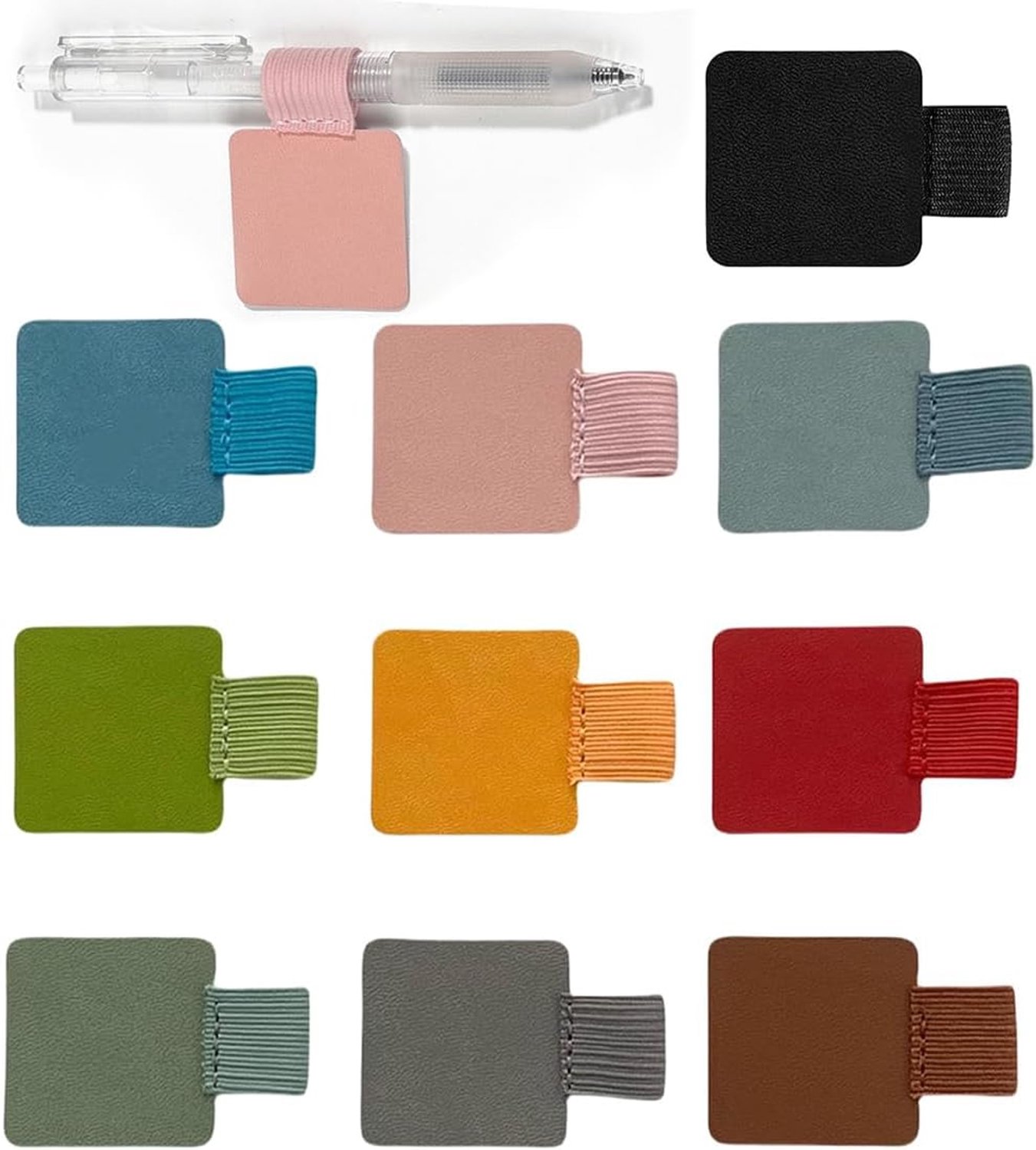 Penhouders voor notitieboek - set van 10 - faux leer - elastische penlus - functionele planneraccessoire - ShopVlot