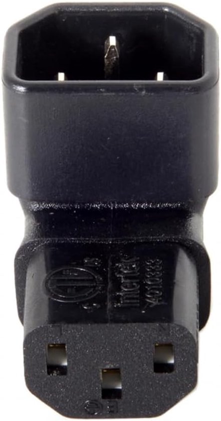 Power Socket Above CY - Adapter, IEC plug C14 to 90 degree angled IEC socket C13, power ...