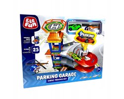 Elefun Parkeergarage 4 niveaus met lift, 25 delig + auto + helikopter