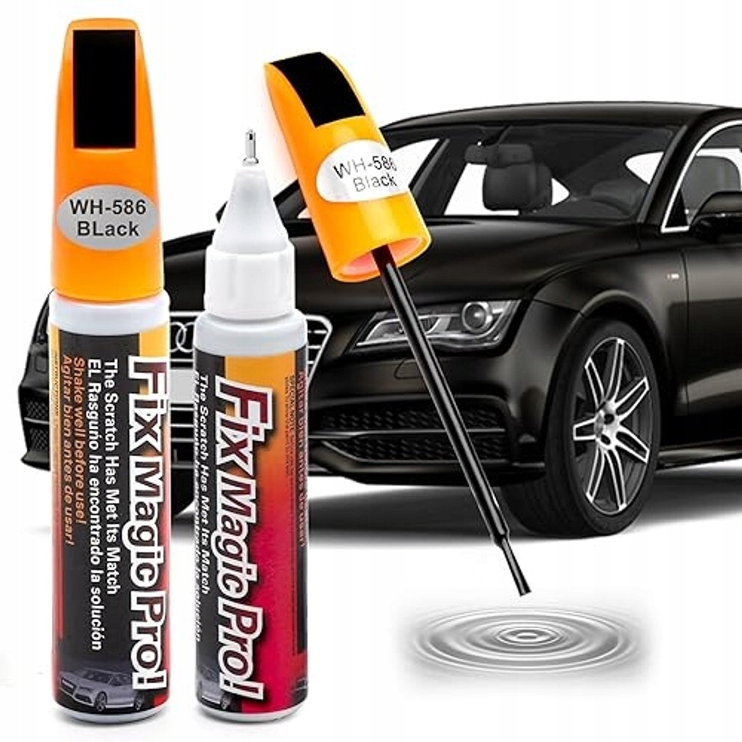 2x Lakstift Auto Zwart Glans 12ml - Krasherstel & Steenslag