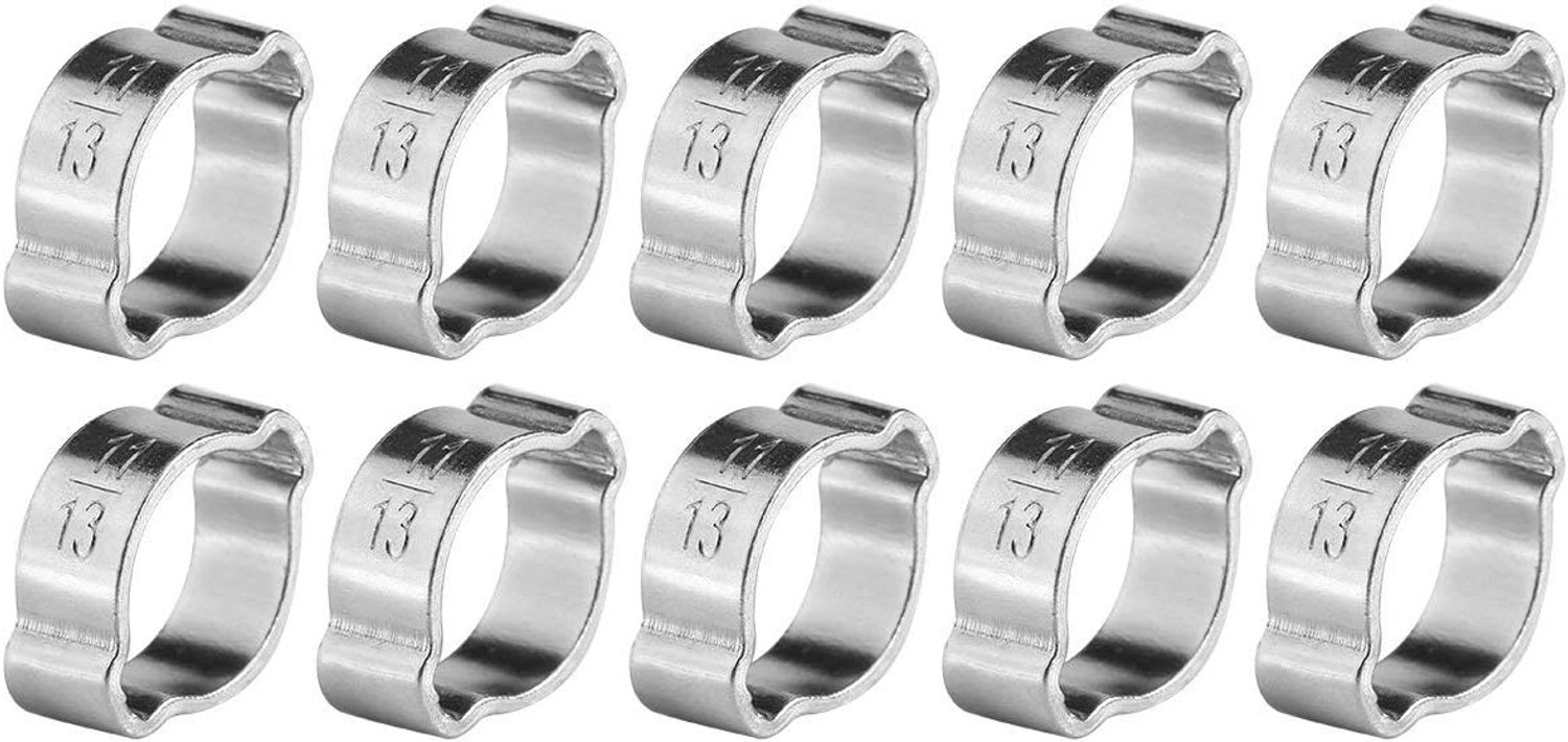Dailygoods- Slangklem 10 Stuks - Roestvrij Staal - Verstelbaar - Slangklemmen Assortiment - Voor Siliconen/Rubberen Slangen - Geschikt voor Auto's - Tubeklem