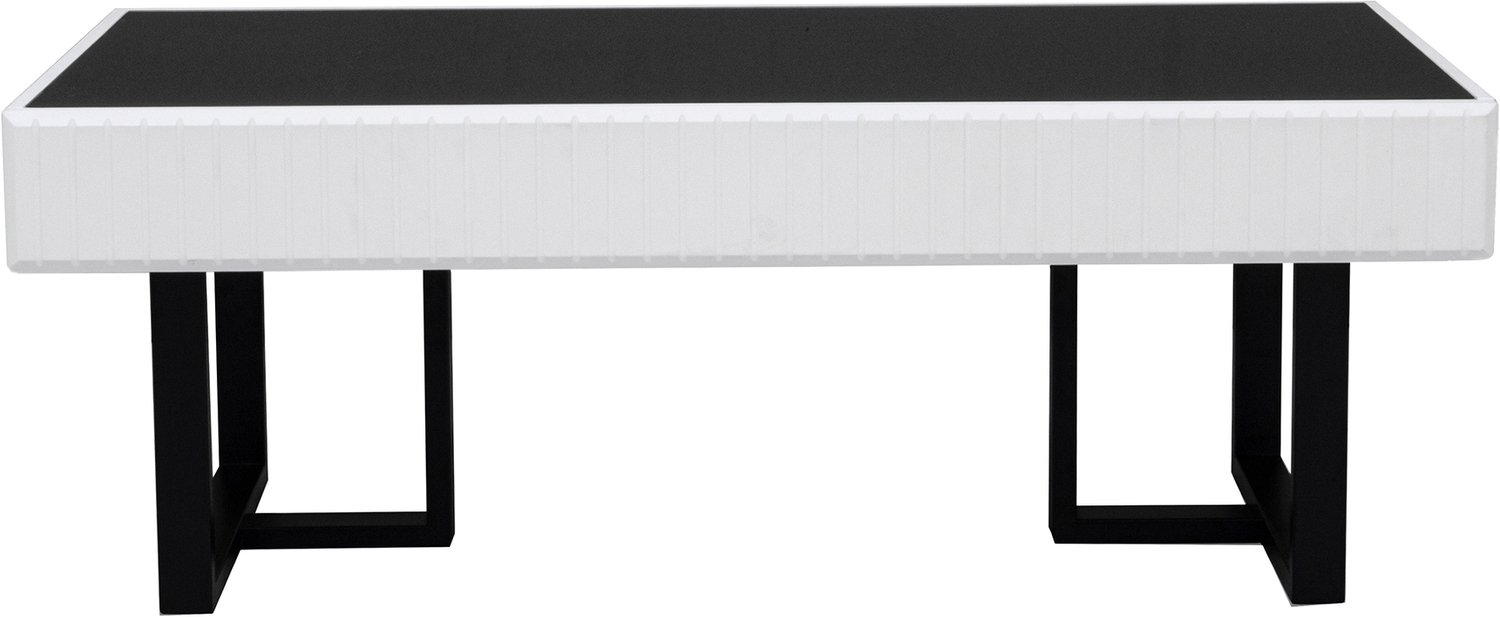 SONNENH Salontafel - Hoogglansblad in zwart-wit - 110 x 50,5 x 41 cm - Zwart/wit