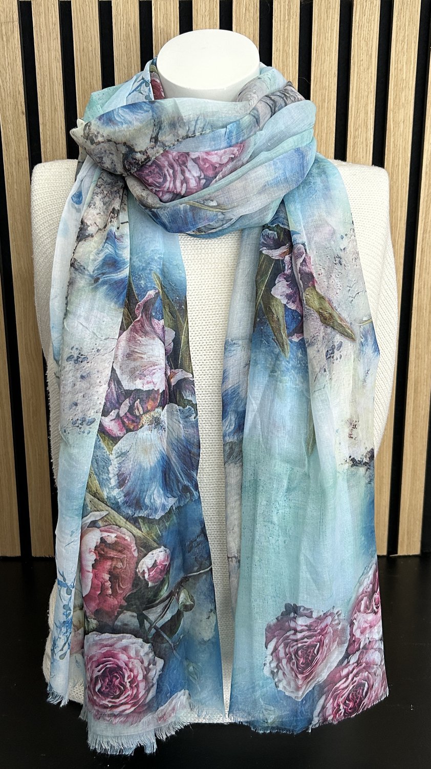 Dames sjaal Zomer Sjaal Blauw-Rose