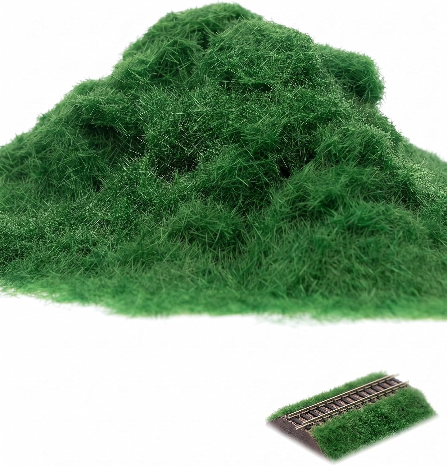Statisch gazonzand 30 gram - 5 mm kunstgras - intens groen met realistische textuur - ideaal voor modelbouw - Vemera