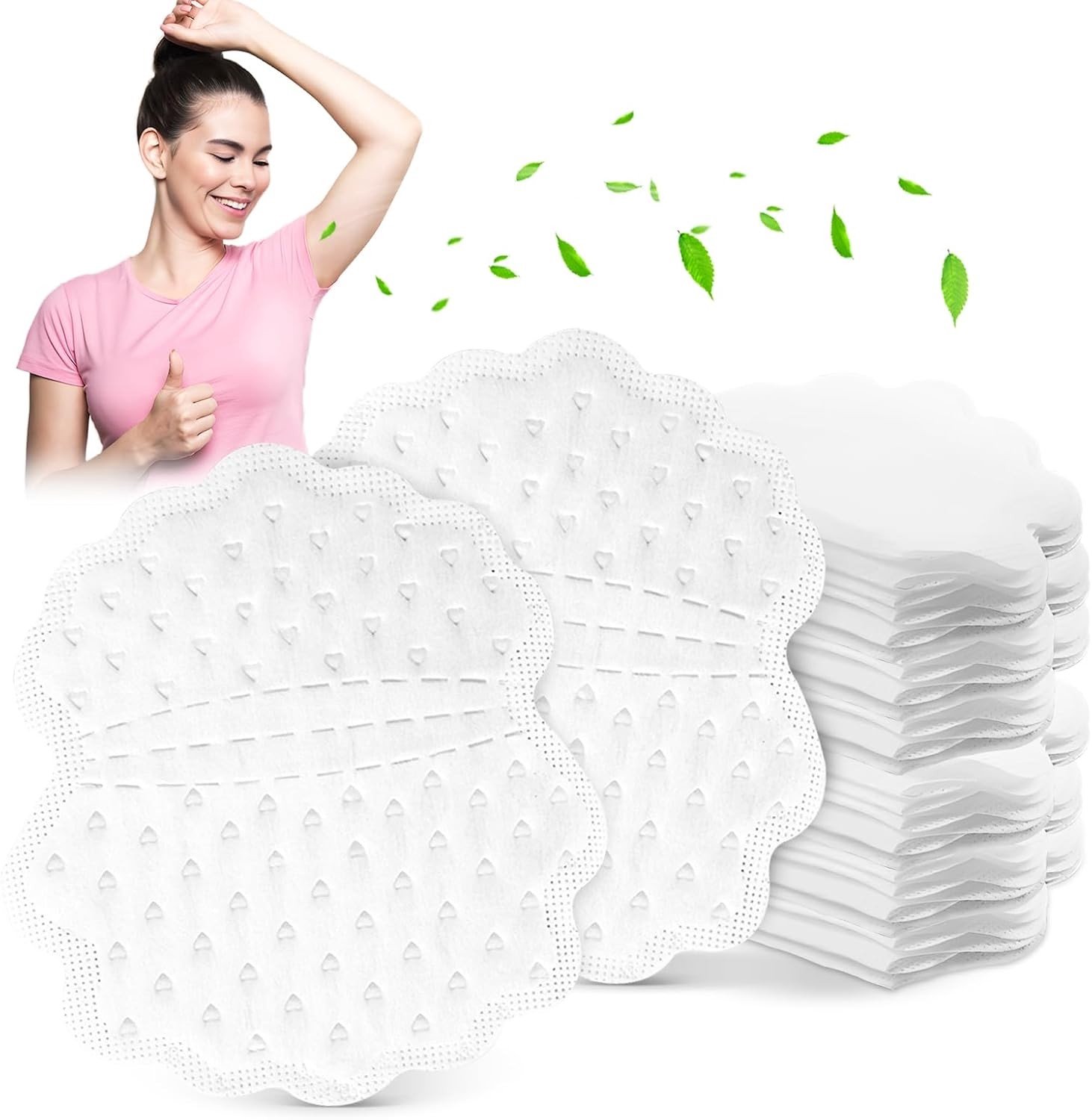 Pack van 100 Onderarm Pads, Geurloze Forearm Pads tegen Zweet, Perfecte Pasvorm, Absorbeert Zweetvlekken en Houdt Kleding Droog