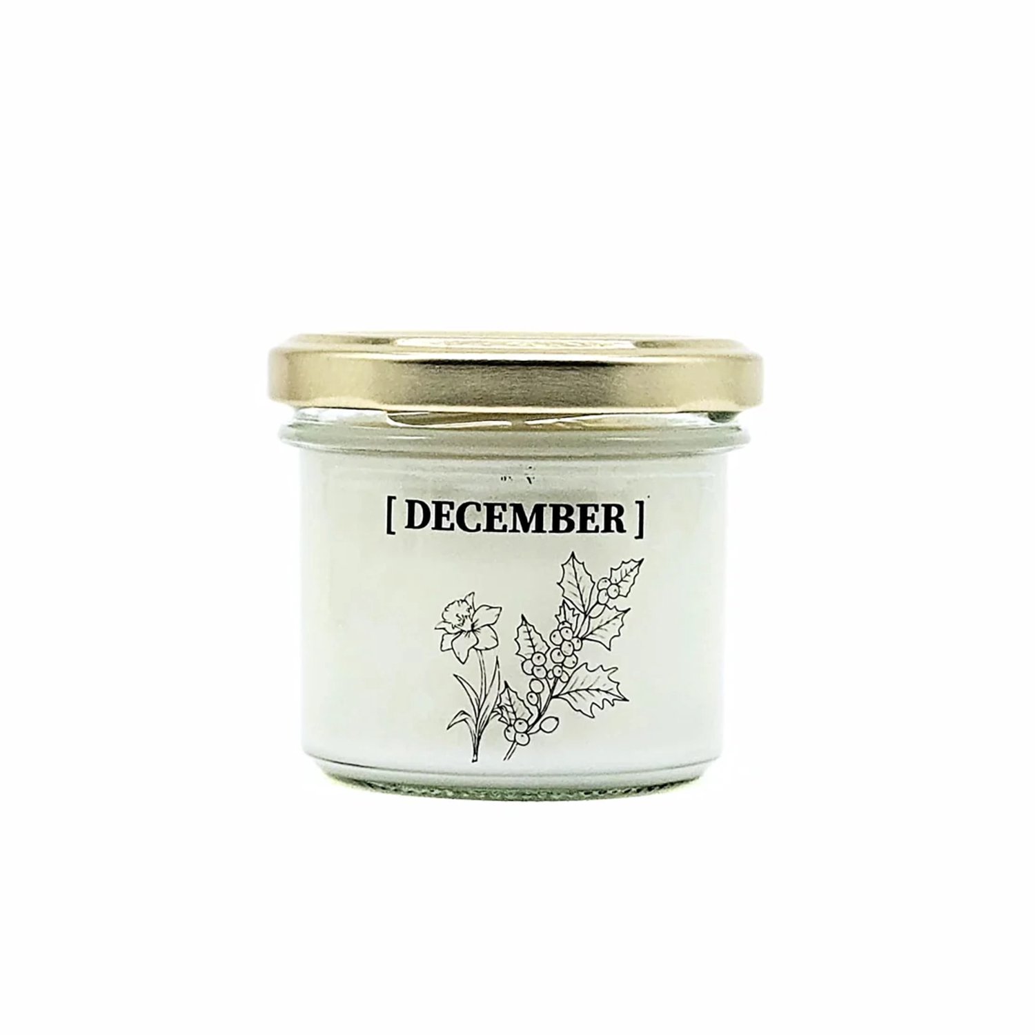 Candlelight-on - geurkaars met geboortebloem en geboortedatum - 5 december - o.b.v. sojawas en etherische oliën