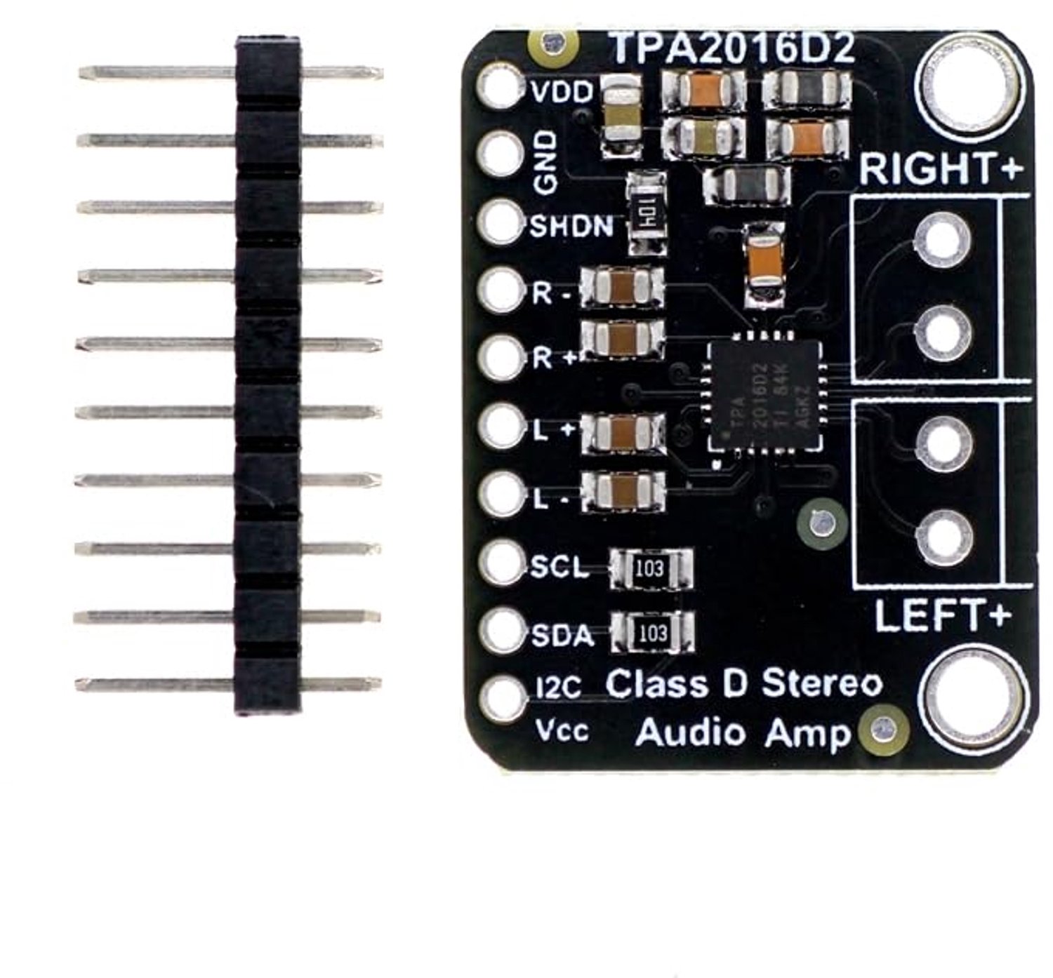 Audio versterker kaart 2x2.8W - DC 5V Class D - I2C en AGC controle - ideaal voor muziekweergave - m-winkel
