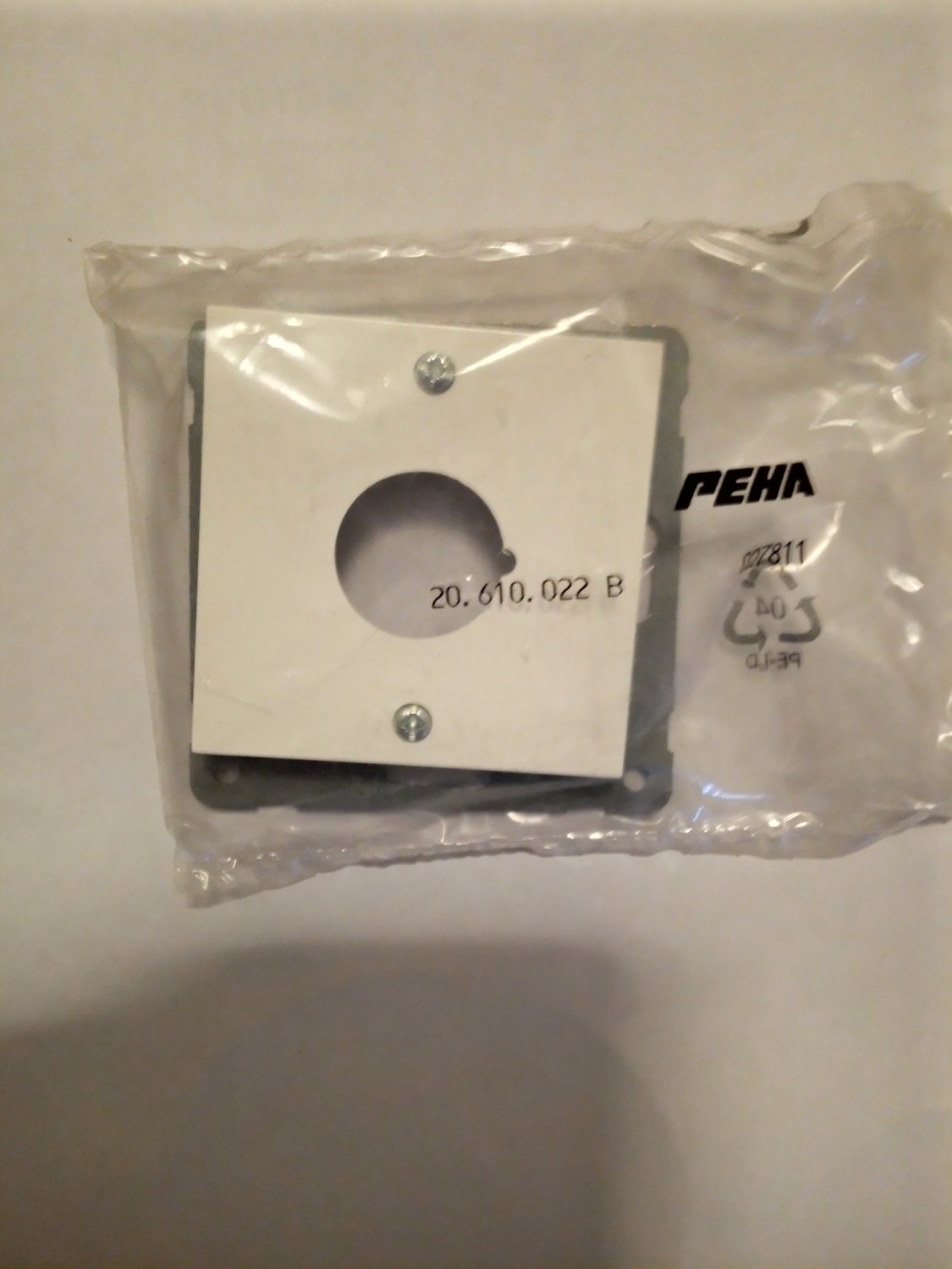 Centraalplaat NOVA met gat 22,5 mm levend wit